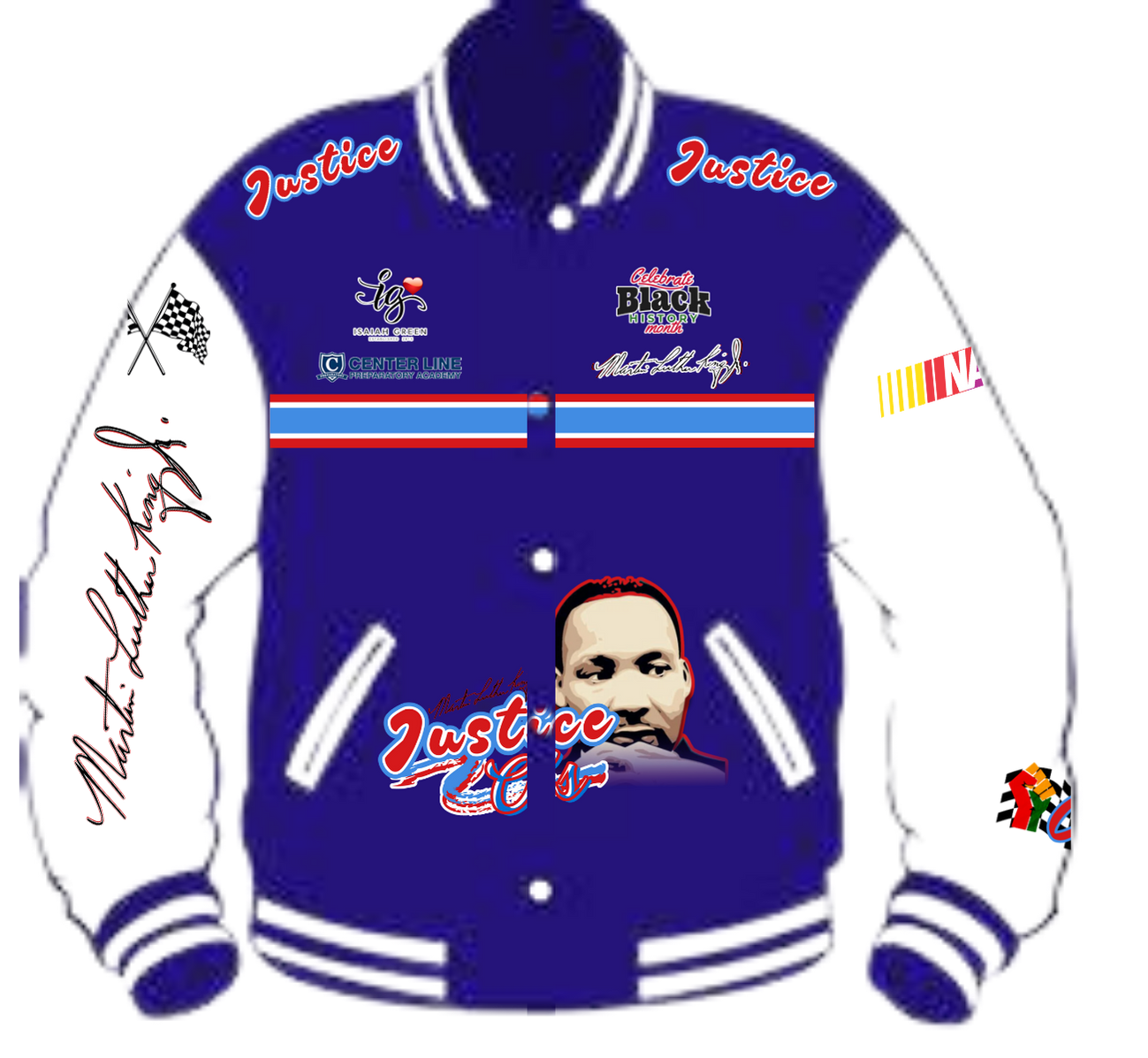 Kids Black History Nascar Varsity Jacket